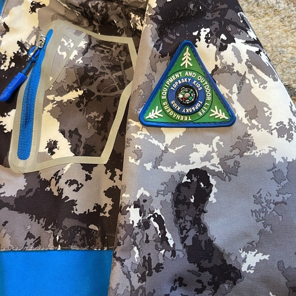 Top & Sky Kids: Waterproof Coat Lightweight Hooded Fleece Lined Raincoat - Picture 5 of 9